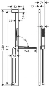 Hansgrohe Pulsify E - Sprchová súprava 100 1jet EcoSmart+ so sprchovou tyčou 900 mm, biela matná 24381700