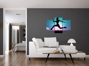 Obraz skákajúce siluety ženy (90x60 cm)