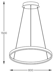 Zuma Line 2023201-BK80 - LED závesný luster na lanku BRENO LED/36W/230V 3000/4000/6000K