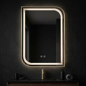 Rea Zone, LED zrkadlo, 50x70 cm, zlatá matná, HOM-00303
