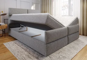 Čalúnená posteľ boxspring MILON + topper, 180x200, sawana 21