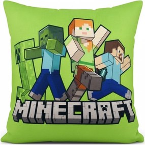 Obojstranný vankúš Minecraft - motív Herný svet - 38 x 38 cm