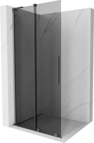 Mexen Velar L, posuvná sprchová zástena Walk-in 100 x 200 cm, 8mm šedé sklo, grafitová, 871-100-003-43-95