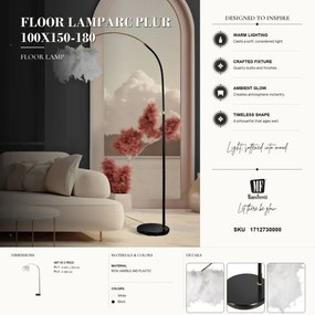 Stojacia lampa Plure 180 cm biela/čierna