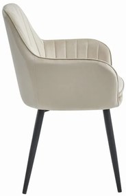 Stolička LUGO - béžový zamat / čierne nohy