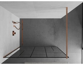 Mexen Kioto, sprchová zástena Walk-In 110 x 200 cm, 8mm číre sklo čierny vzor, medený matný profil, 800-110-101-65-78