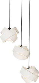 Moderné závesné svietidlo biele 3-svetlo - Cloth