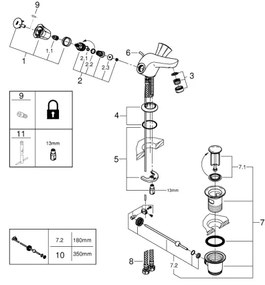 GROHE 21390001 - Umývadlová batéria COSTA L DN 15 lesklý chróm