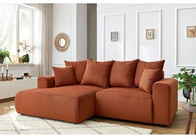 Oranžová zamatová rohová pohovka Enjoy – Bobochic Paris