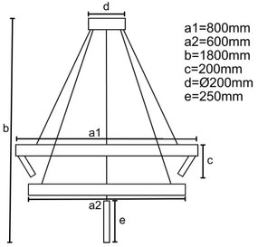 LED Stmievateľný luster na lanku LED/140W/230V 3000-6500K + diaľkové ovládanie