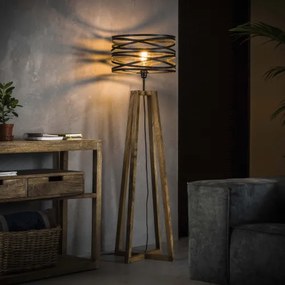 Stojaca lampa 76-73 Twist 1L Drevo Mango - Komfort-nábytok