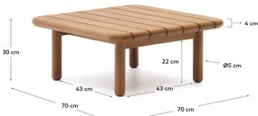 Záhradný odkladací stolík z tíkového dreva 70x70 cm Turqueta – Kave Home