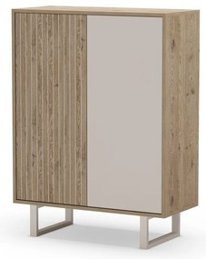 Skrinka v dekore duba v sivo-prírodnej farbe 90x120 cm Millay – Marckeric