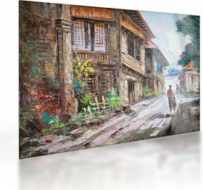 Sklenený obraz Filipínske dediny, Ázia (70x50 cm)