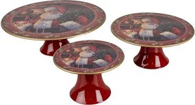 Vianočný plastový okrúhly podnos na tortu Santa Claus L - Ø 29*10 cm