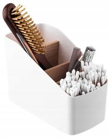 Organizér s bambusovými priehradkami, biely OWELEK, S - 10x17x13