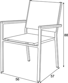 Záhradná stolička sivá AZC-L1303 GREY - drobná chyba z výroby