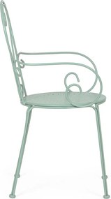 Kovová záhradná stolička v mentolovej farbe Etienne – Bizzotto