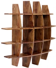 Polica na stenu Kali 100x100x25 indický masív palisander Only stain