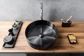 Čierne okrúhle antikoro umývadlo ø 38 cm Aurum – Sapho