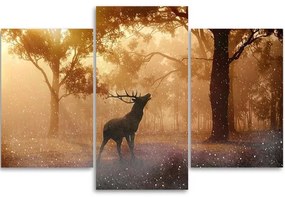 Gario Obraz na plátne Jeleň pri východe slnka - 3 dielny Rozmery: 90 x 60 cm
