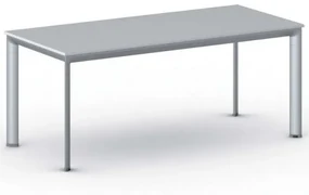 Kancelársky stôl PRIMO INVITATION, sivostrieborná podnož 1800 x 800 mm, sivá