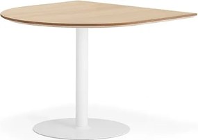 Stôl METRIC, polovičný ovál, 1000x1000x720 mm, biela/dub