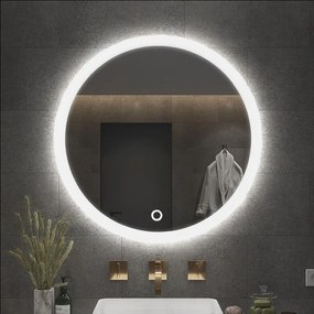 Kulaté dotykové zrcadlo s LED osvětlením Simple 90 cm