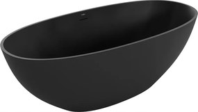 Mexen Bari voľne stojaca vaňa z konglomerátu 165 x 75 cm, Čierna matná
