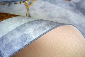 Koberec Porte 2001 GREY GOLD – sivý so zlatým vzorom, obdĺžnik Rozmer: 80x150 cm