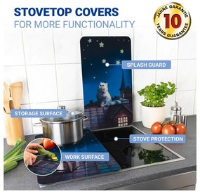 Kryty na sporák v súprave 2 ks z tvrdeného skla 30x52 cm - Maximex