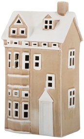 Béžový antik keramický domček na sviečku Chamonix - 13*9*25cm