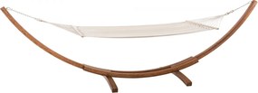 Hojdacia sieť Miramar 400 x 120 x 107 cm - drevený rám - Krémová