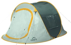 Samorozkladací kempingový stan pre 2 osoby (zelená/žltá)  (100389319)
