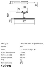 Redo 01-3461 - LED Obrazové svietidlo LINEAR LED/8W/230V 35 cm CRI 92 čierna