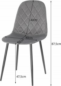 AKCE Tmavo sivá zamatová stolička ASTI s čiernymi nohami II. akosť
