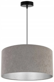 Závesné svietidlo Mediolan, 1x šedé/chrómové textilné tienidlo