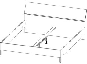 Manželská posteľ s roštom Bova 180 - pieskový dub / woodcon