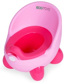 WC nočník pre deti, protišmykové nožičky, ružové ECOTOYS