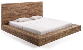 furniture-nabytek.cz - Masívna posteľ z mangového dreva, pruhovaná, lakovaná, hnedá