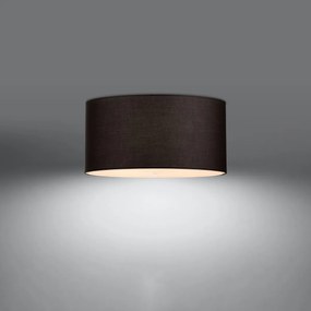Stropné svietidlo Otto, 1x čierne textilné tienidlo, (biele sklo), (fi 50 cm)