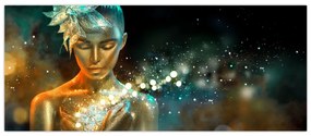 Obraz zlatej víly (120x50 cm)