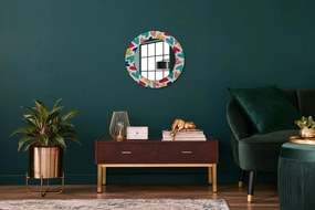 Okrúhle ozdobné zrkadlo na stenu Farebné srdcia fi 50 cm