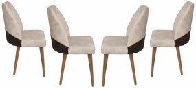 Sada jedálenských stoličiek Nova Cream and Walnut, 4 ks, 4 ks