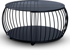 Okrúhly konferenčný stolík Shanghai, 80 cm, čierny/sivý