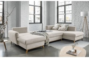 Béžová rozkladacia pohovka do "U" Miuform Scandic Lagom, pravý roh