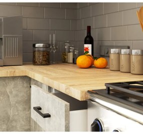 Kuchynská linka OLIVIA V720 2.4 m s vitrínou betón