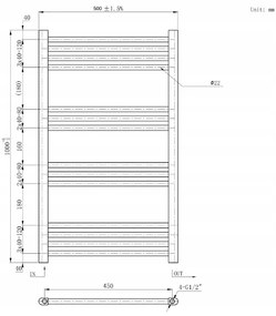 Erga Basic, vykurovacie teleso 1000x500 mm, 385 W, čierna, ERG-LAV-BASIC-10050-BK