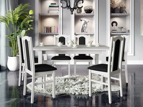 Rozkladací stôl so 6 stoličkami AL06, Morenie: biela - L, Poťahové látky: Kronos 7