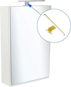 Comodo Zrkadlová skrinka Atica 50 ZS LED-G s osvetlením Any LED 30 G, zlatá